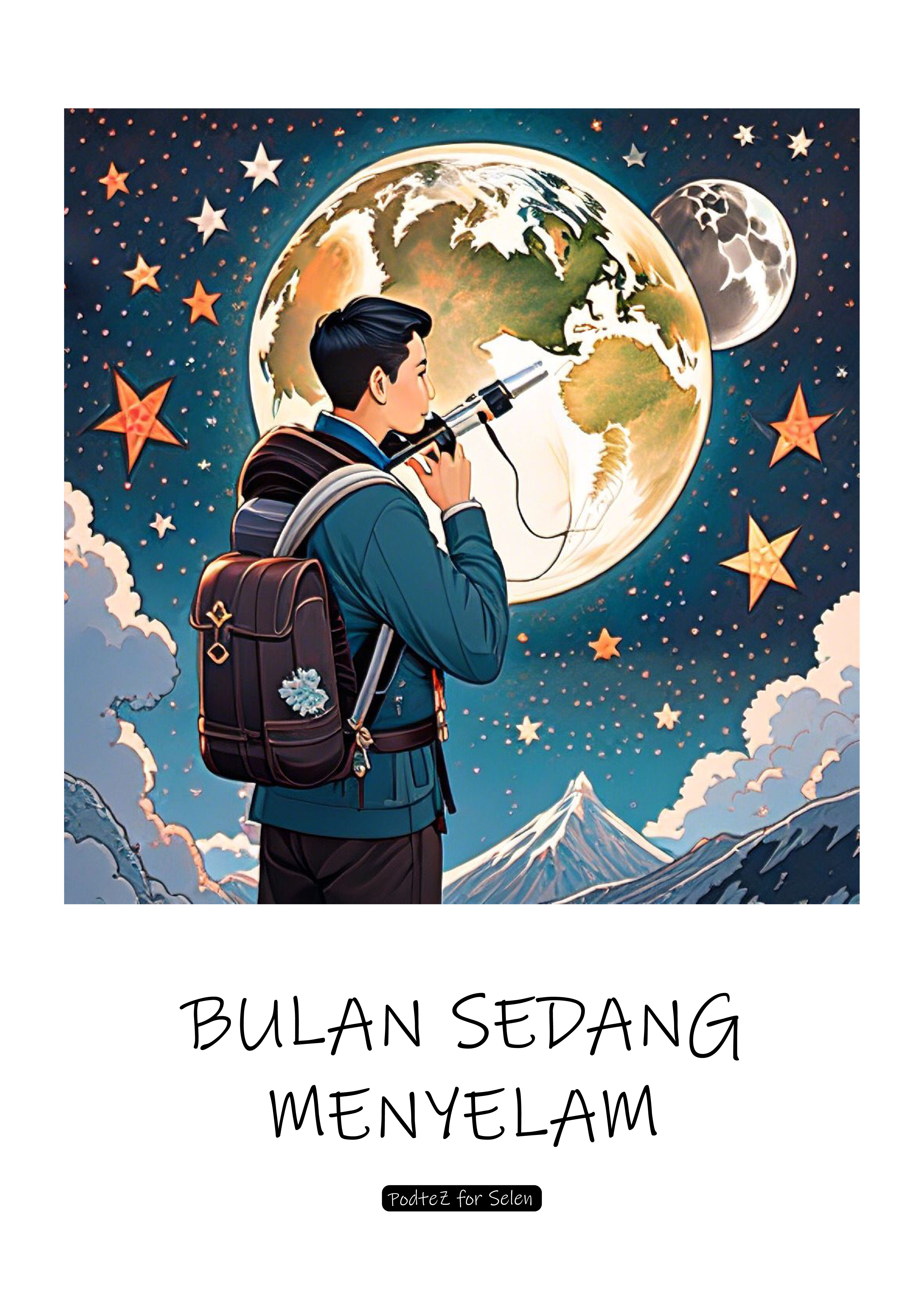 Poster A3 Bulan Sedang Menyelam - 3pcs