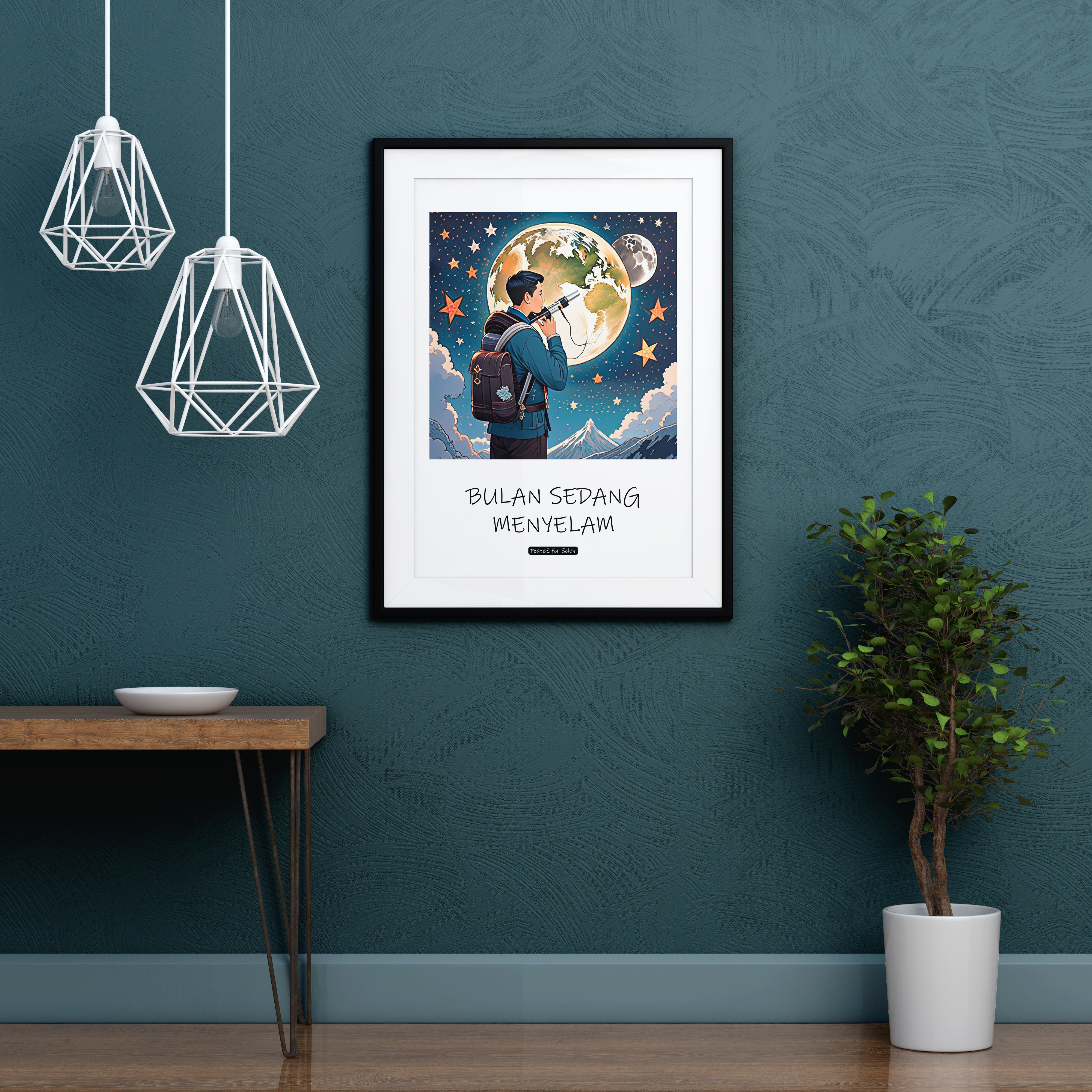 Poster A3 Bulan Sedang Menyelam - 3pcs