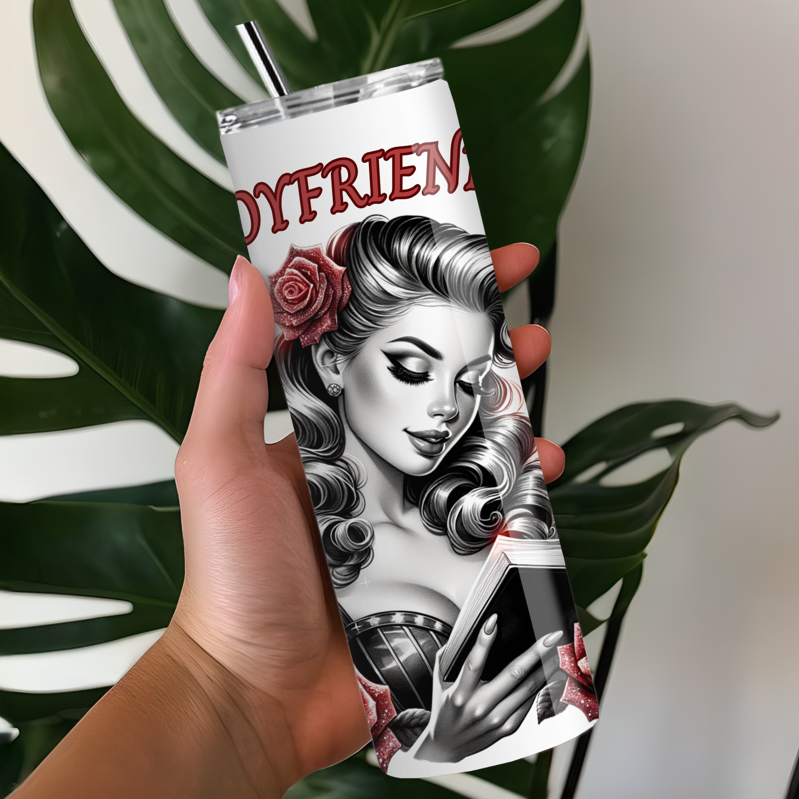 Book Boyfriends Exist Skinny Tumbler
