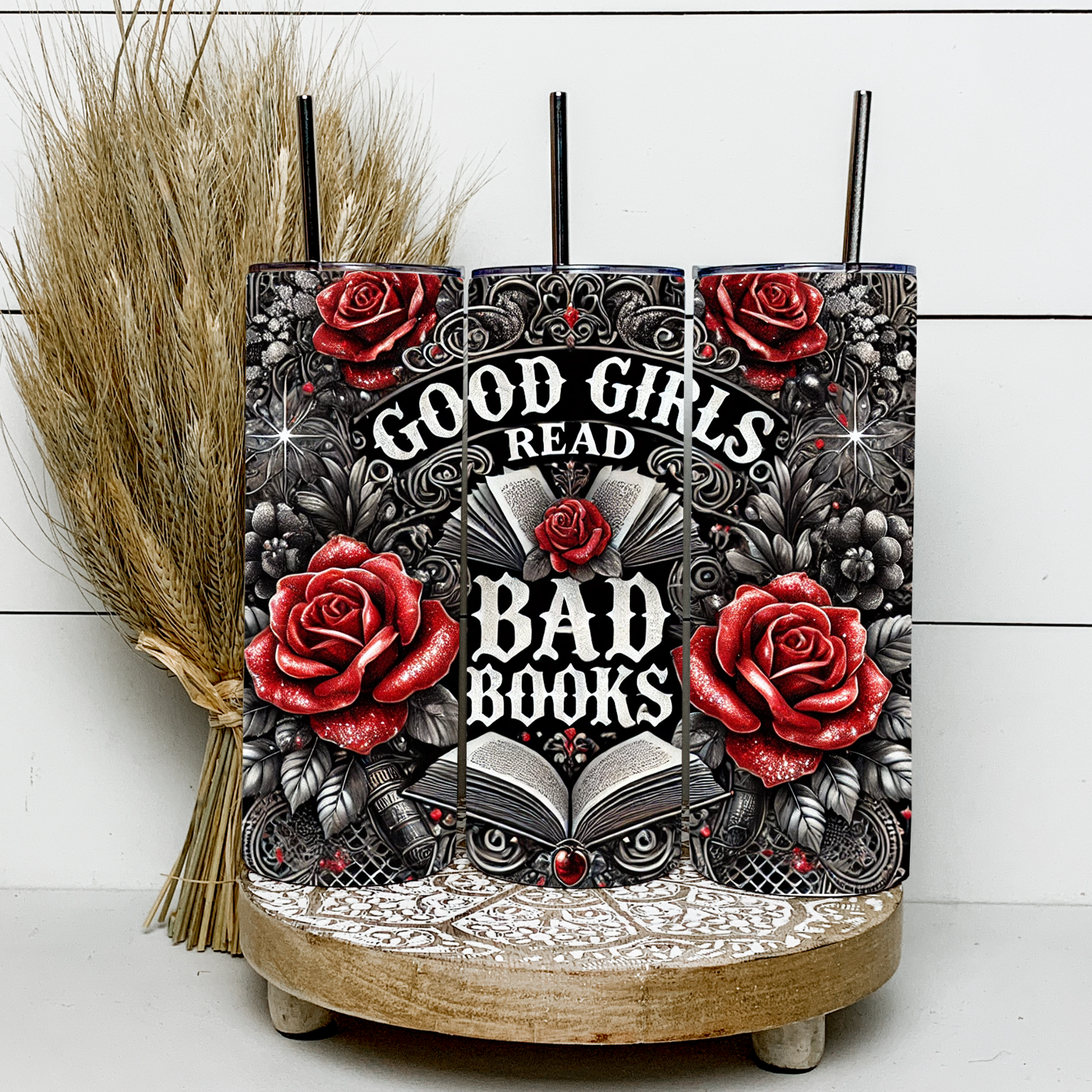 Good Girls Read Bad Books Skinny Tumbler