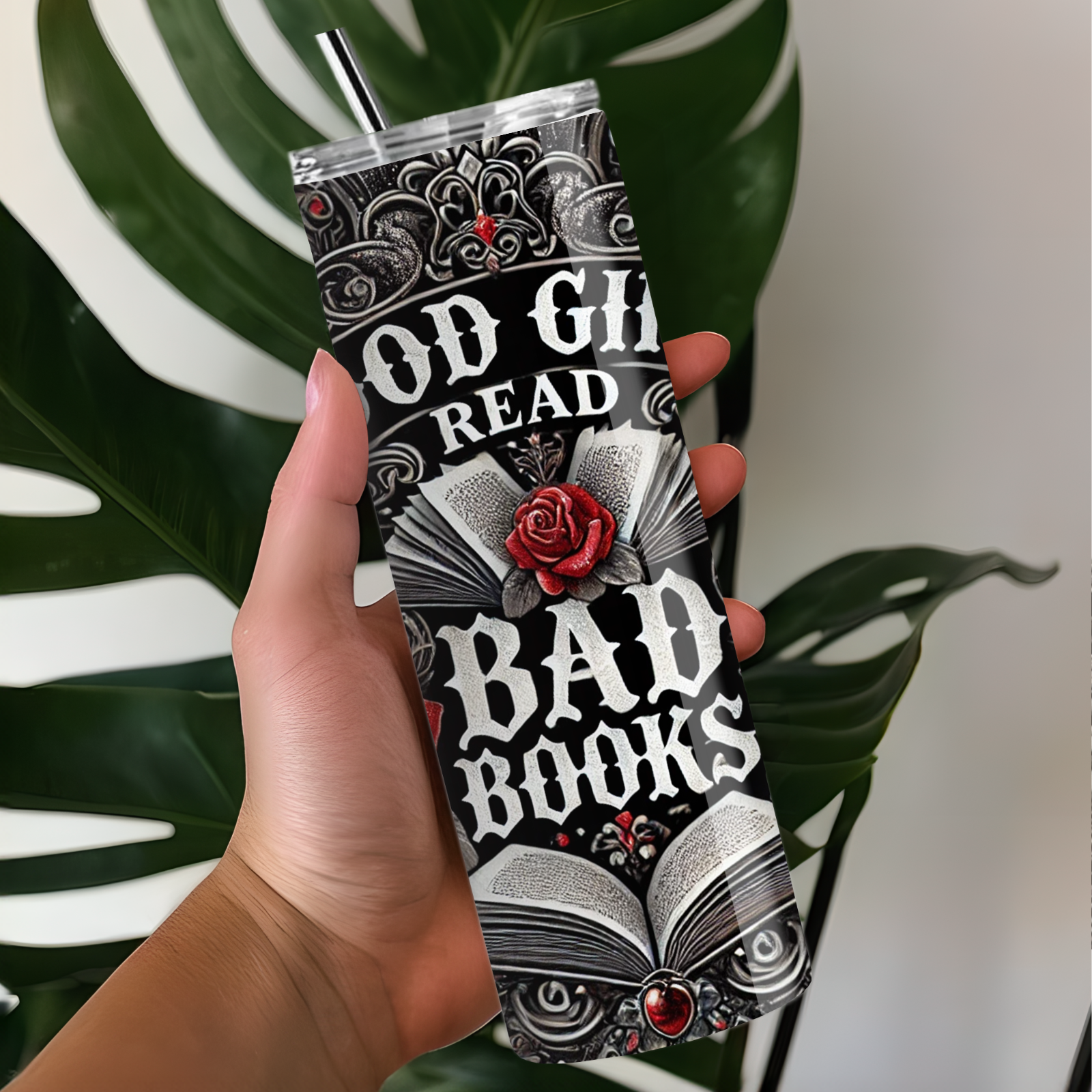 Good Girls Read Bad Books Skinny Tumbler