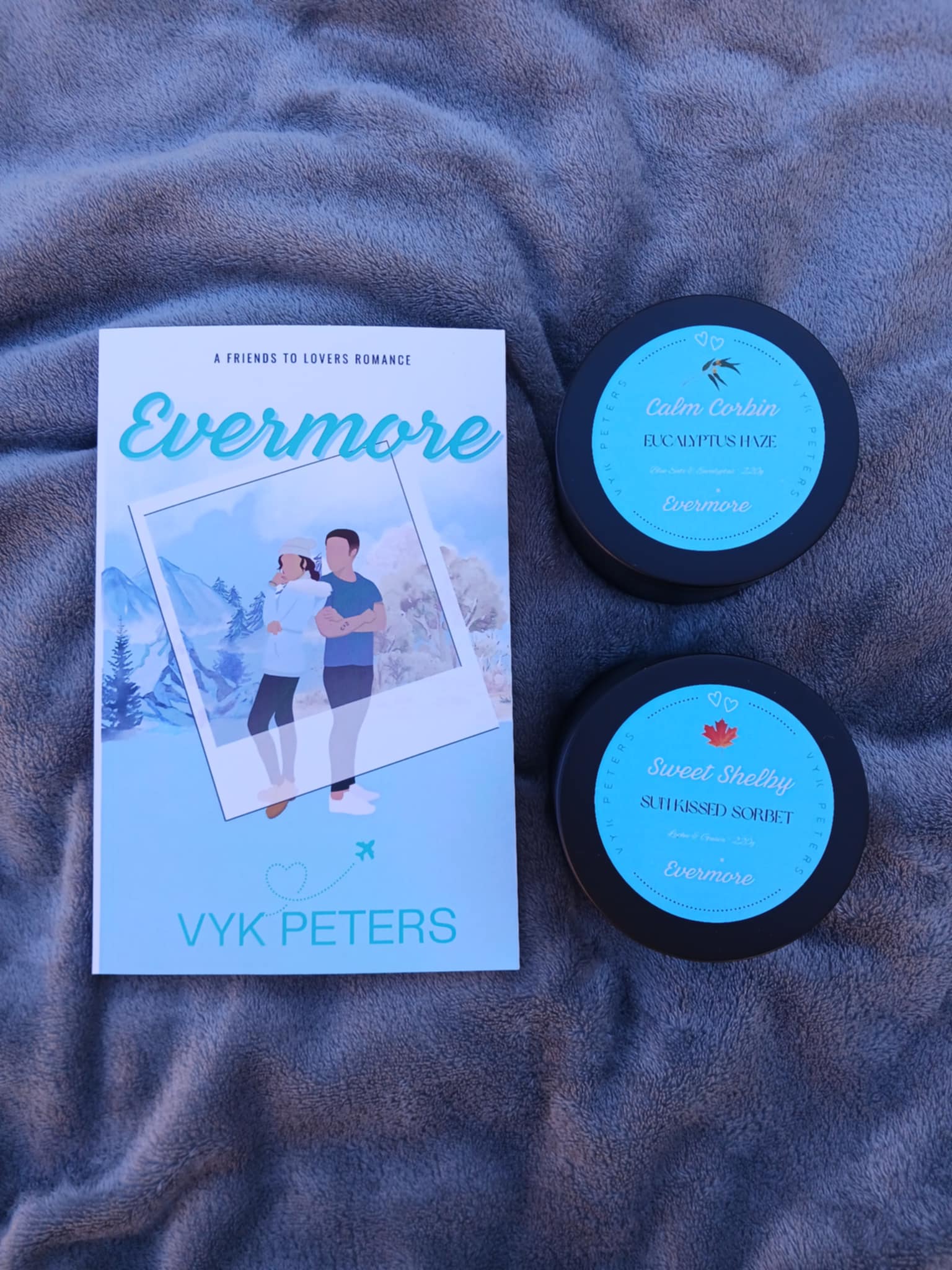 Evermore Paperback and Character Candles