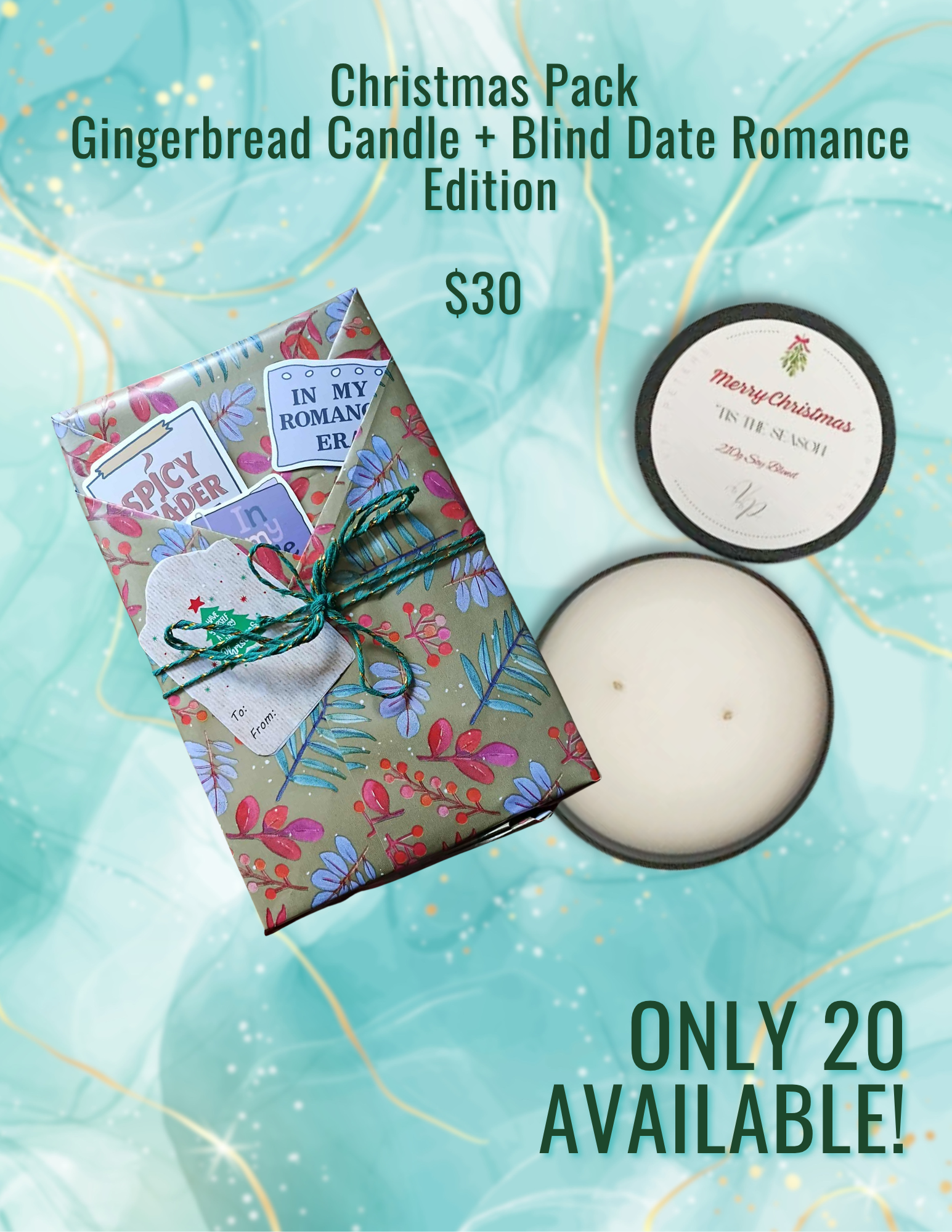 Christmas Pack: Gingerbread Candle + Blind Date Romance Edition