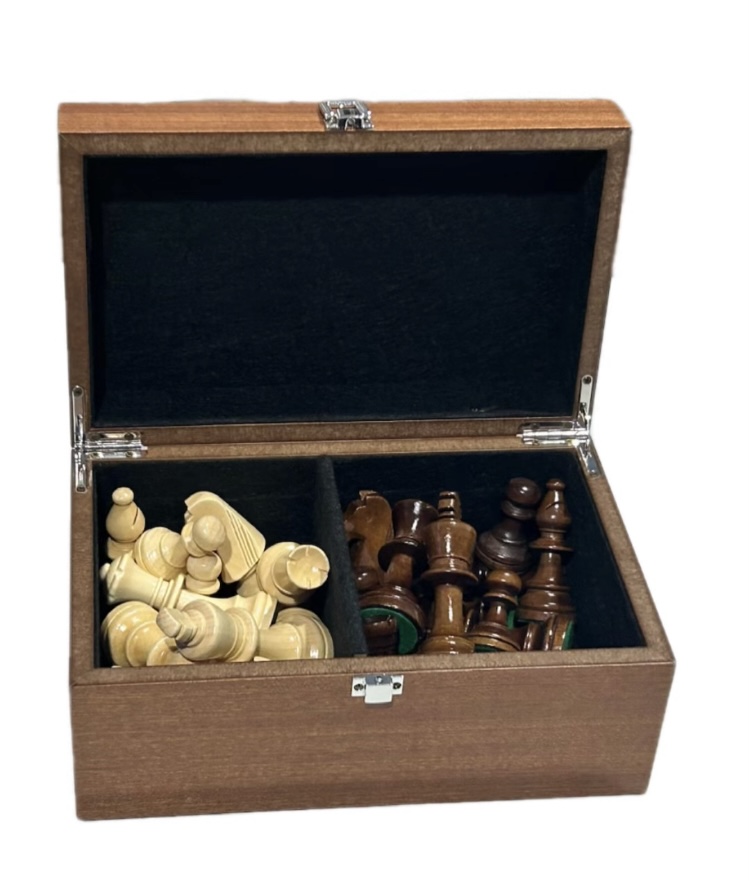 Deluxe Walnut Wooden Chess Board with Tournament Wooden Pieces