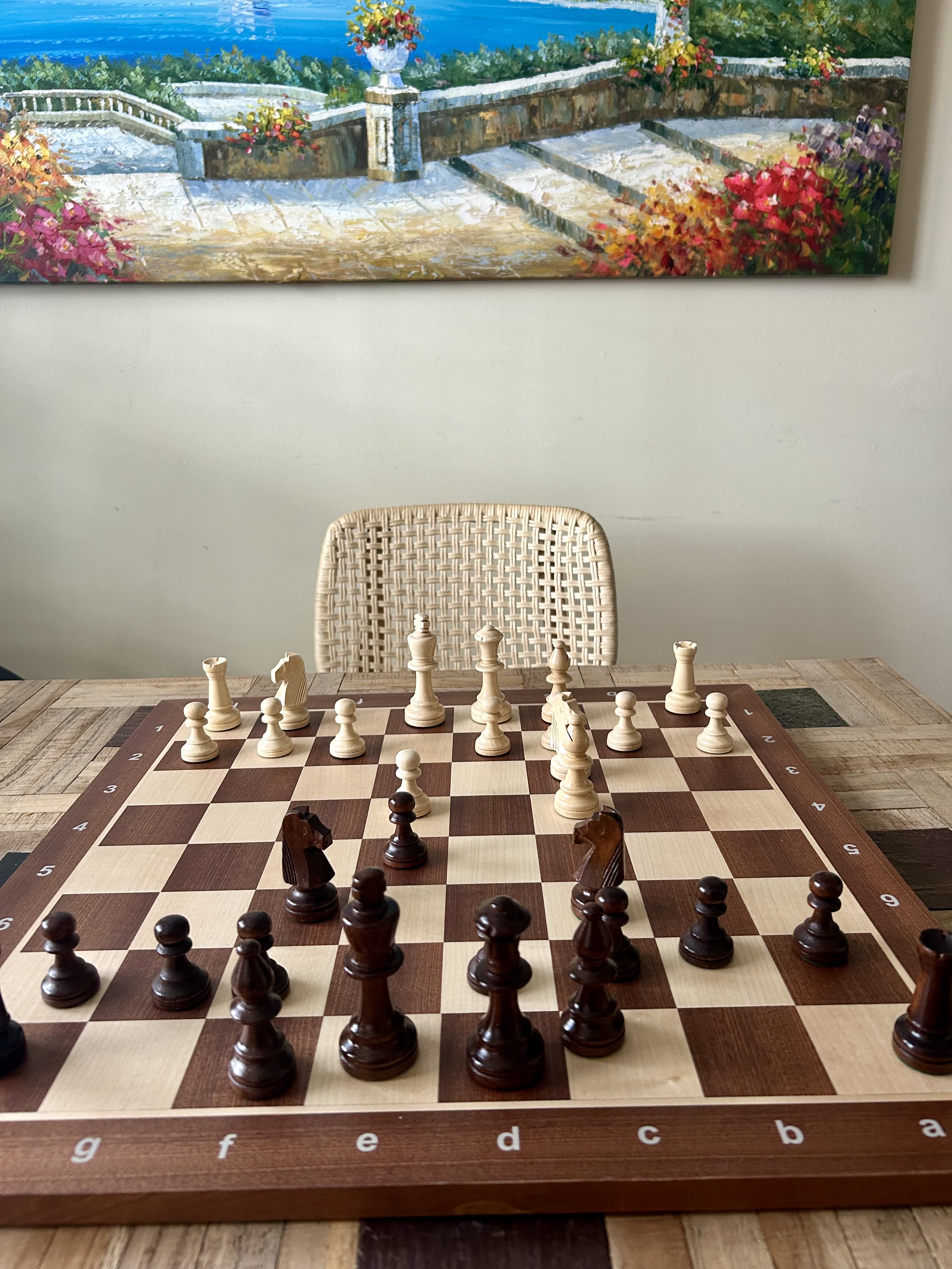 Deluxe Walnut Wooden Chess Board with Tournament Wooden Pieces