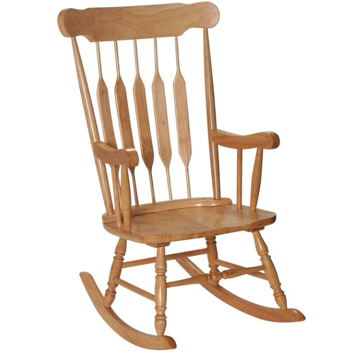 Rocking Chairs - Classic Wooden Rocker - Comfort Fitted Design Perfect for Living Rooms, Bedrooms, Nurserys, and More - Classic Vintage Style Chairs (Natural Wood)