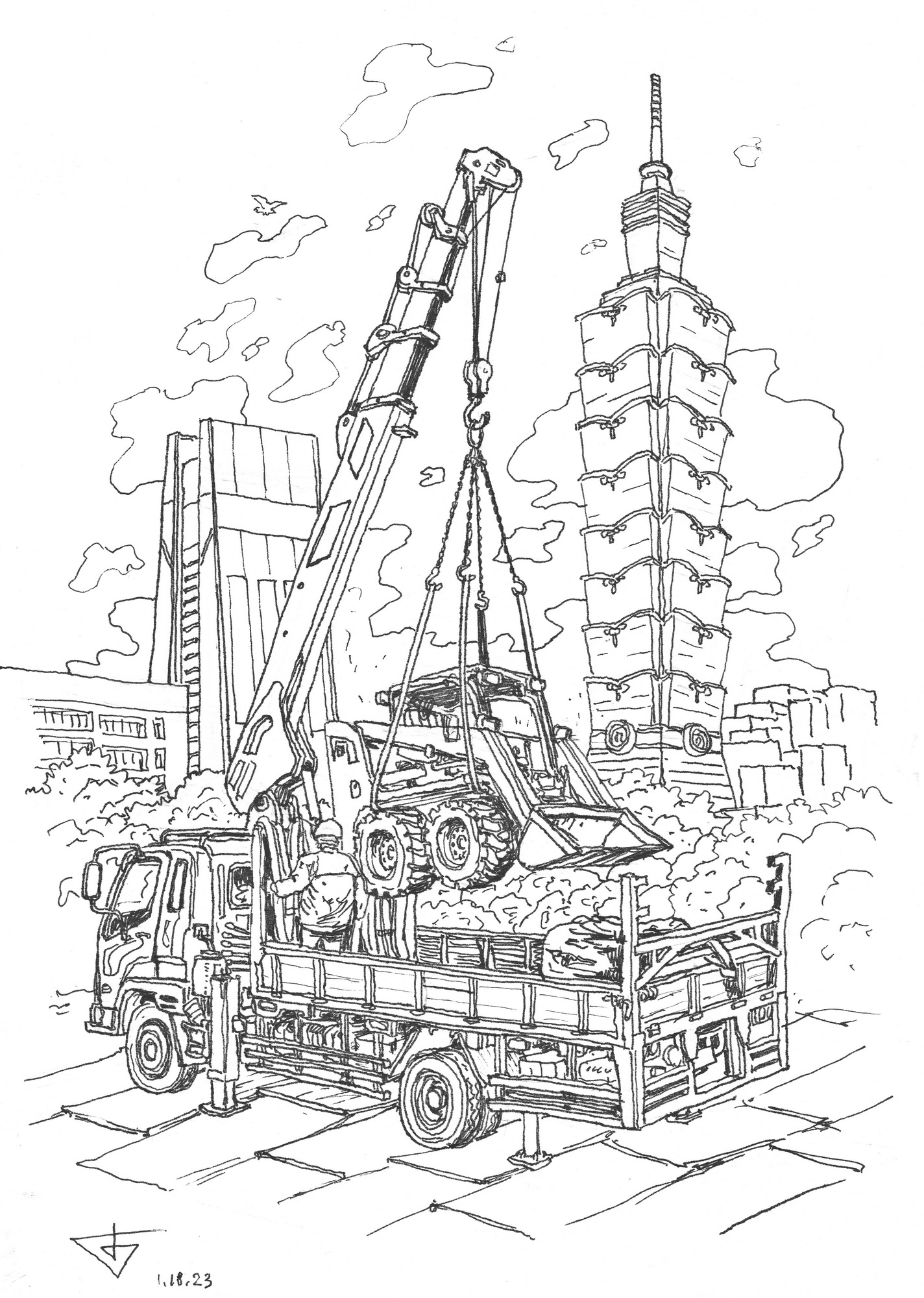 Construction works in Taipei