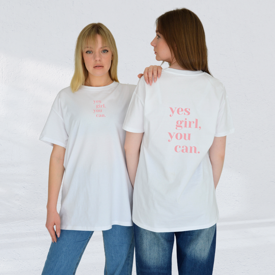 Marškinėliai trumpomis rankovėmis "Girl you can" 
