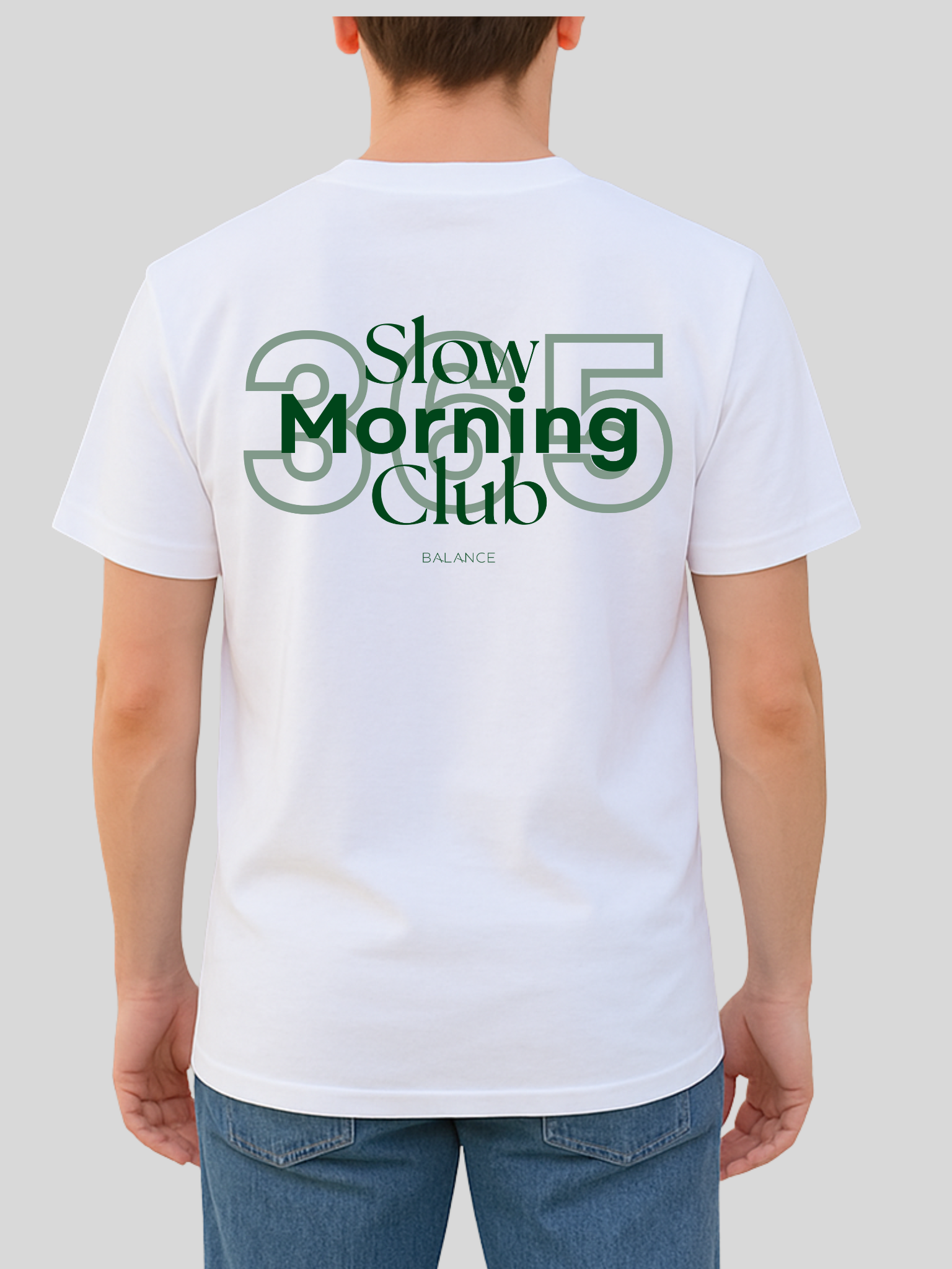 Marškinėliai trumpomis rankovėmis "Slow morning club" 