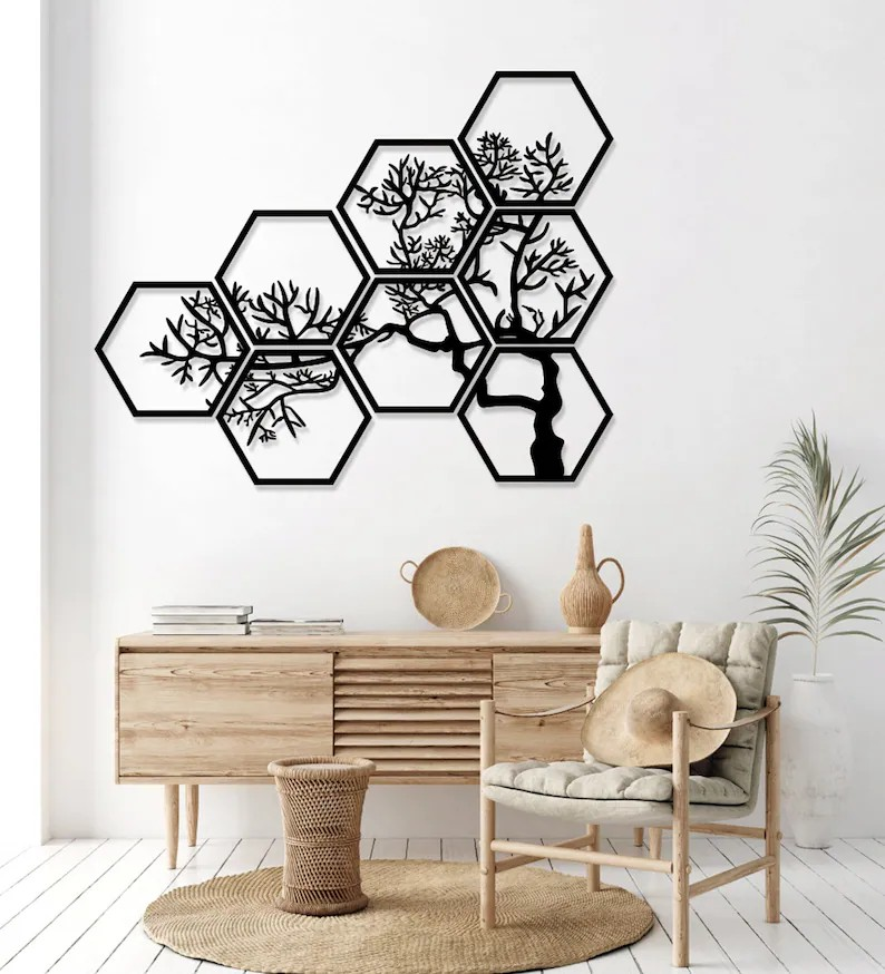 Hexagonal Tree Wall Art