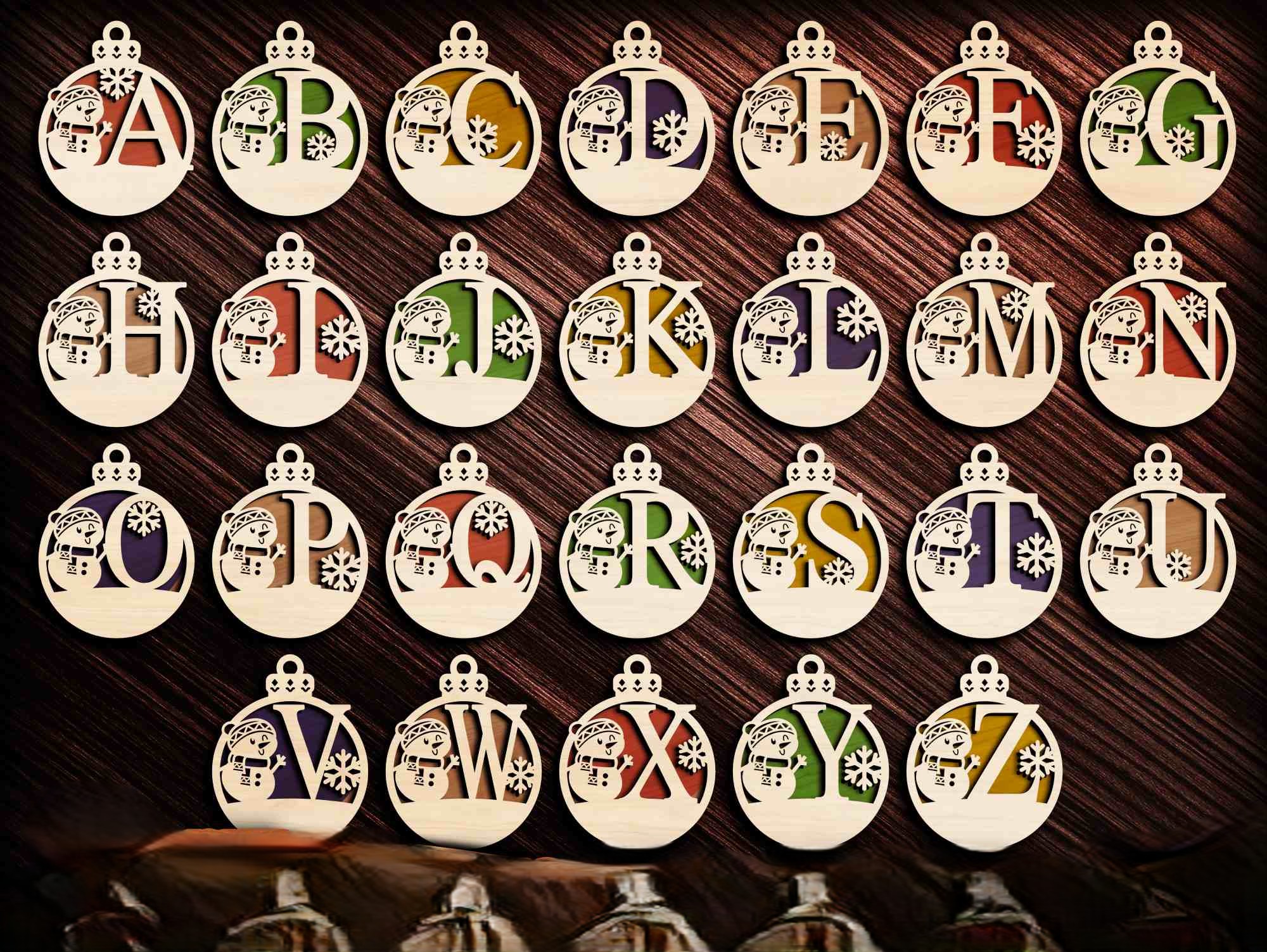 Alphabet Christmas Ornaments