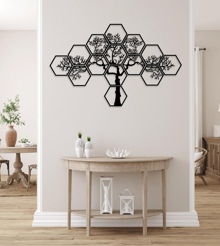 14 panel Geometric Tree Wall Art