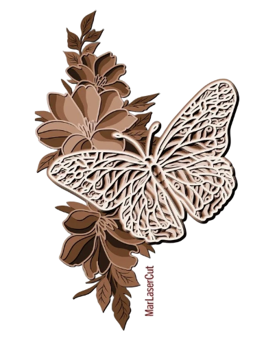 Laser-Cut Wooden Butterfly Wall Art