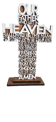 Wooden Cross - Lords Prayer -Personalised