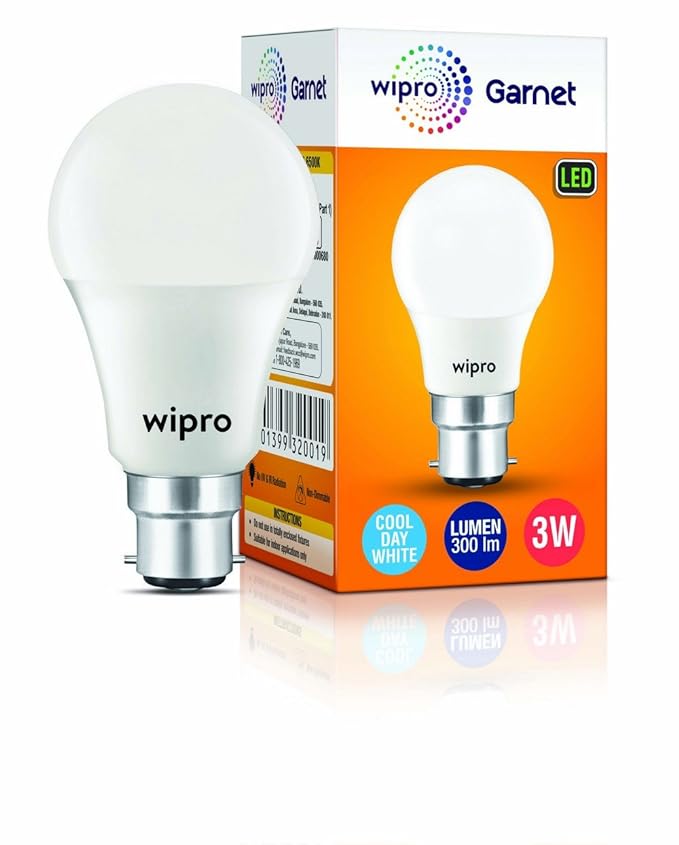 Wipro  Bulb Garnet Led Bulb 3Wt-B22 Cool Day White 