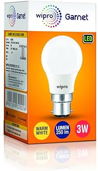 Wipro Garnet Led Bulb 3Wt B22 Warm White/Yellow