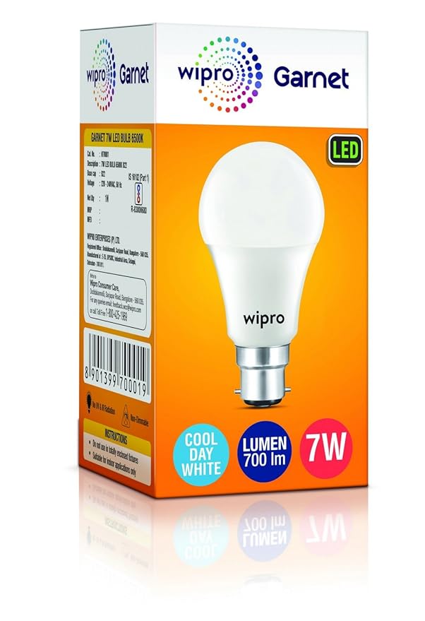 Wipro Garnet Led Bulb 7Wt B22 Cool Day White