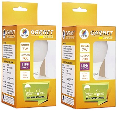 Wipro Garnet Led Bulb 7Wt E-27Cool Day White