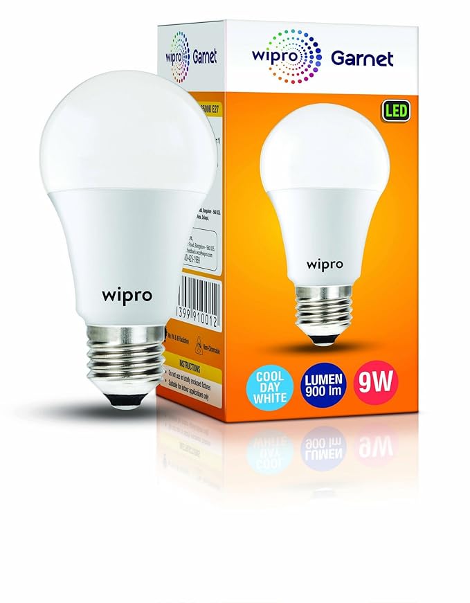 Wipro Garnet Led Bulb 9Wt E-27Cool Day White