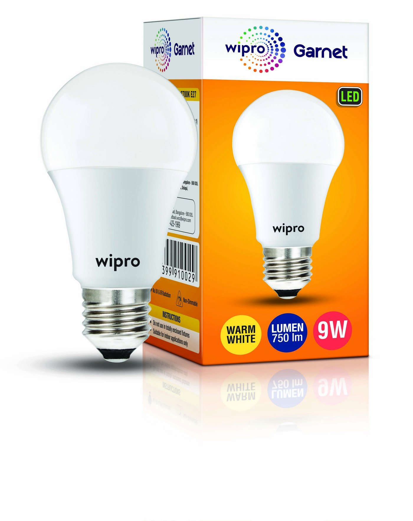 Wipro Garnet Led Bulb 9Wt E27 Warm White/Yellow