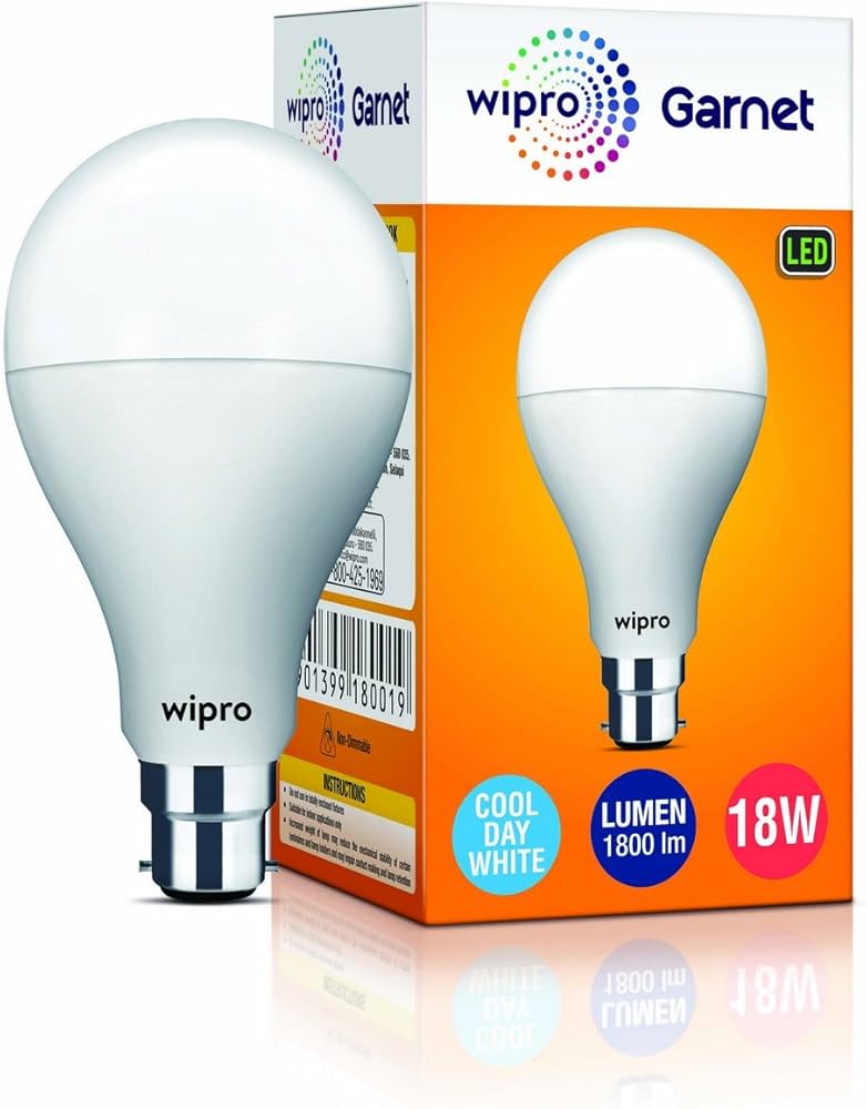 Wipro Garnet Led Bulb 18Wt  B-22 Cool Day  White
