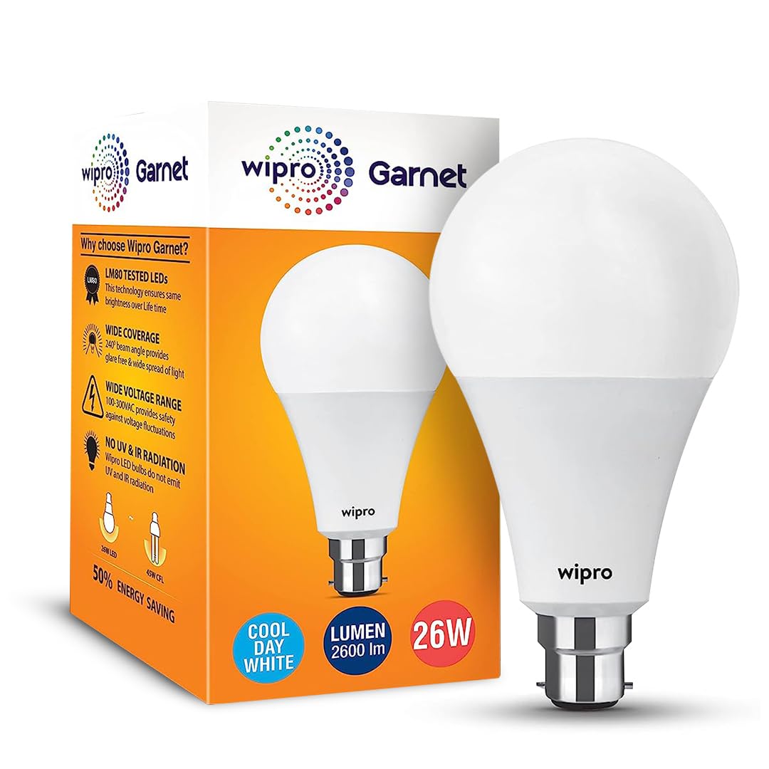 Wipro Garnet Led Bulb 26Wt B-22Cool Day White