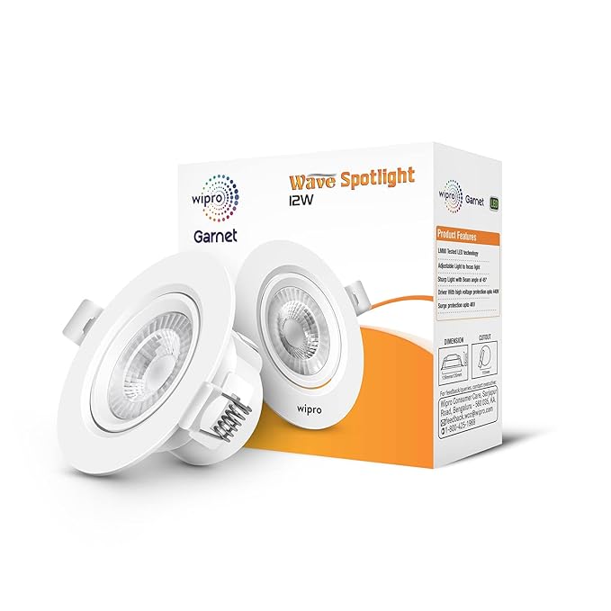 Wipro Pvc Cob Spot Light 12W Cool Day White/Warm White