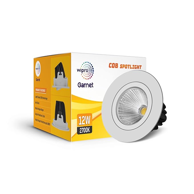 Wipro 12Wt Cob Spotlight White Metal Body