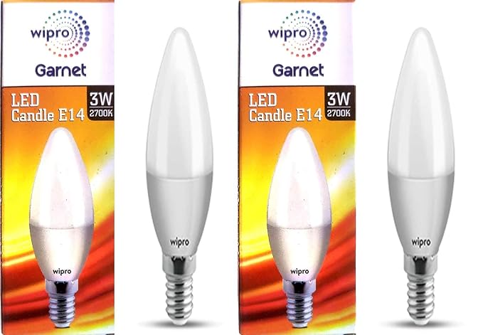 Wipro 3Wt Candle Bulb Frosted E14 Warm White(Yellow)