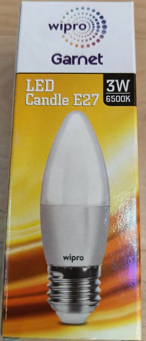 Wipro 3Wt Candle Bulb Frosted E14/E27  Cool Day White