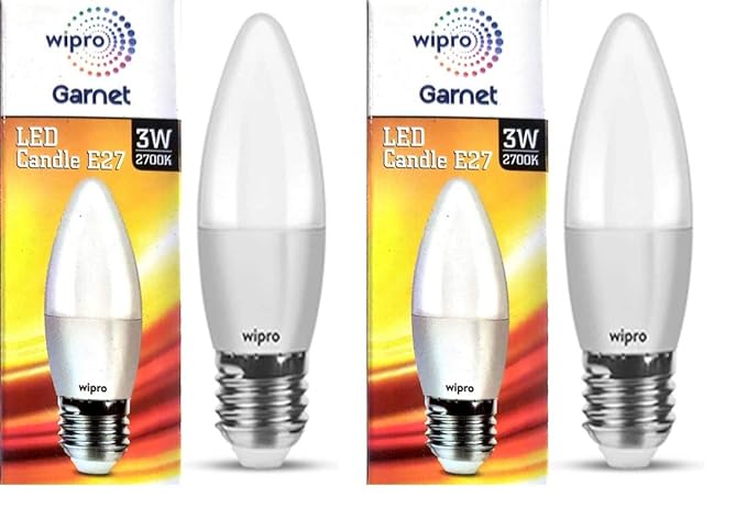 Wipro 3Wt Candle Bulb Frosted E14 Warm White(Yellow)
