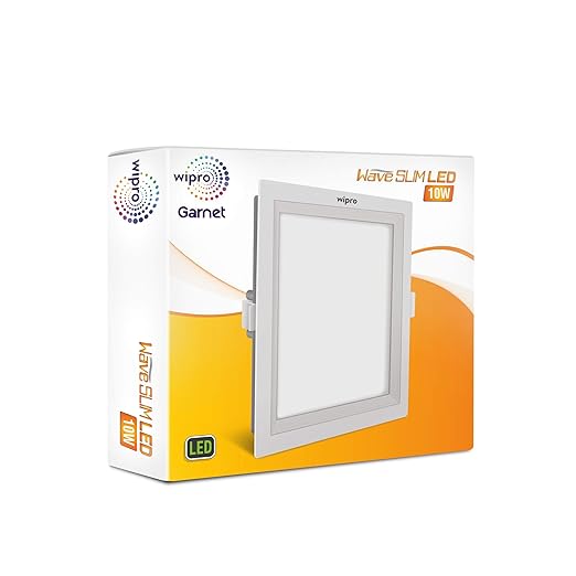 Wipro Wave Slim LED 10Wt Square Cool Day White/ Warm White (Yellow)