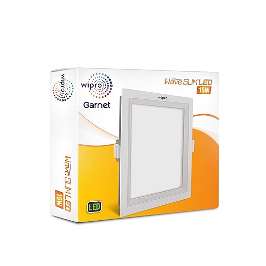 Wipro Slim Wave LED 15Wt Square Cool Day White/ Natural White/ Warm White(Yellow)