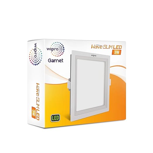Wipro Wave Slim 3Wt Square Cool White Light
