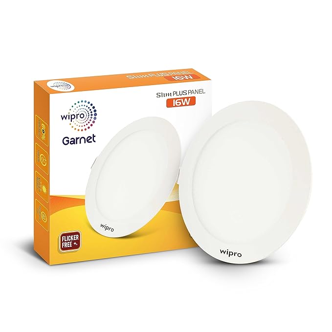 Wipro Slim plus panel Aluminium 16Wt Round Cool White Light