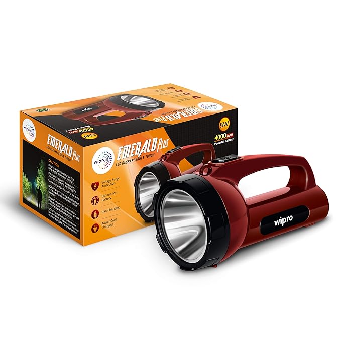 Wipro Emerald Plus LED Rechargeable Torch