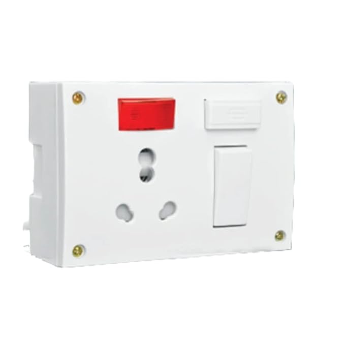 Anchor 14619 Penta 5 in 1 Combined Box 2 Hole Switch, 20 Amp, White