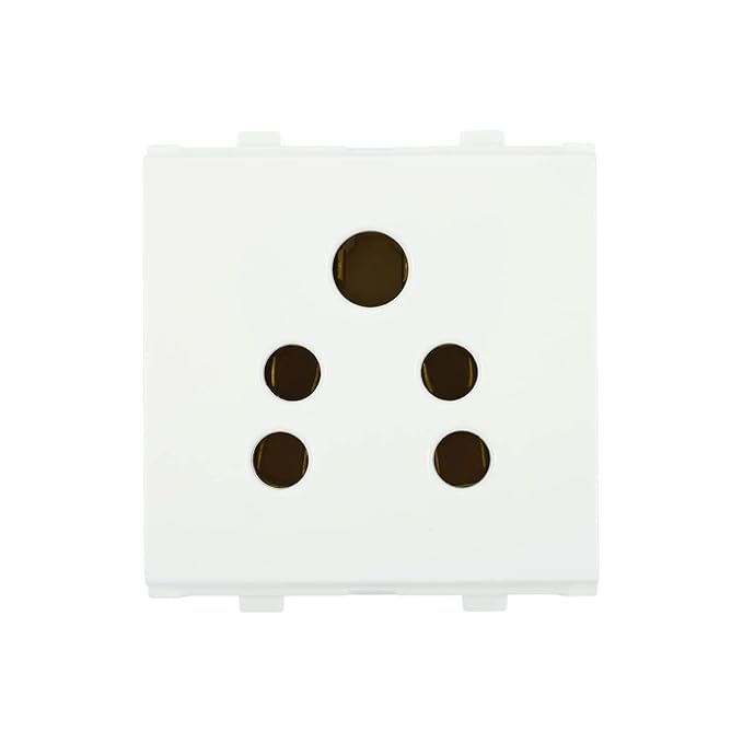 Anchor Penta Modular 2M 6 A Polycarbonate 2 In 1 Socket W/O Shutter (65208)
