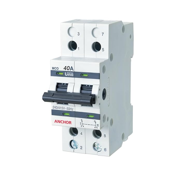 Anchor 98083 UNO Series 40 Ampere Dual Pole Change Over Switch