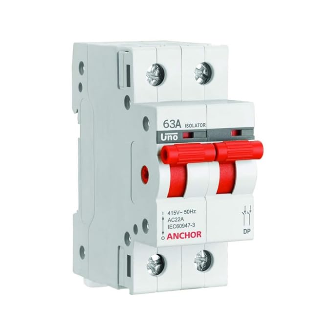 Anchor UNO Polycarbonate Series 63Amps Dual Pole Isolator (White) (98056)