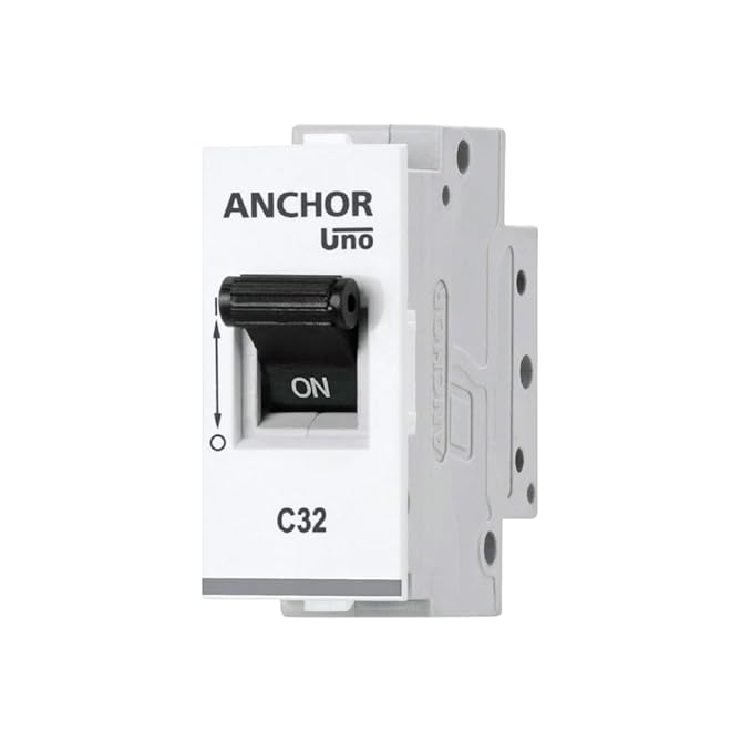 Anchor 89985 UNO Mini Roma Plus Modular 32A Single Pole C Curve MCB, White
