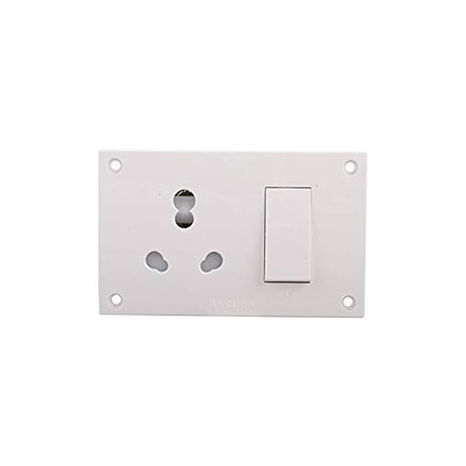 Anchor 39593 Uni. S S Combine with Junction Box 20&10A, White (Safety Shutter & 4 Fixing Holes)