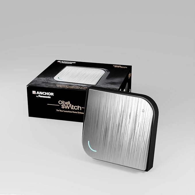 Anchor by Panasonic Obel Bell Switch | 6A 2 (Leaf Silver Lining, 8421)