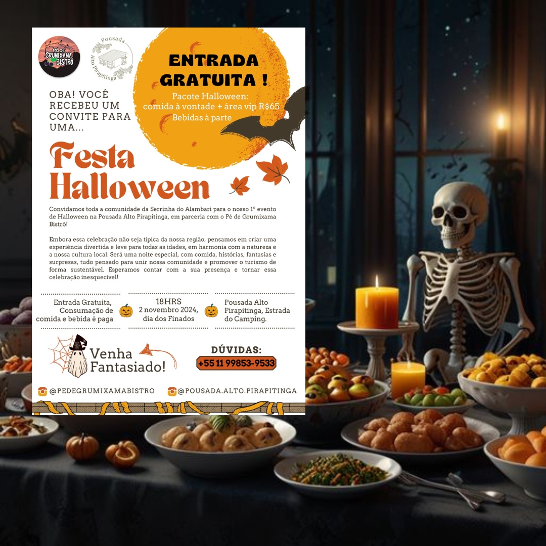 Festa Halloween - área vip + open food temático 