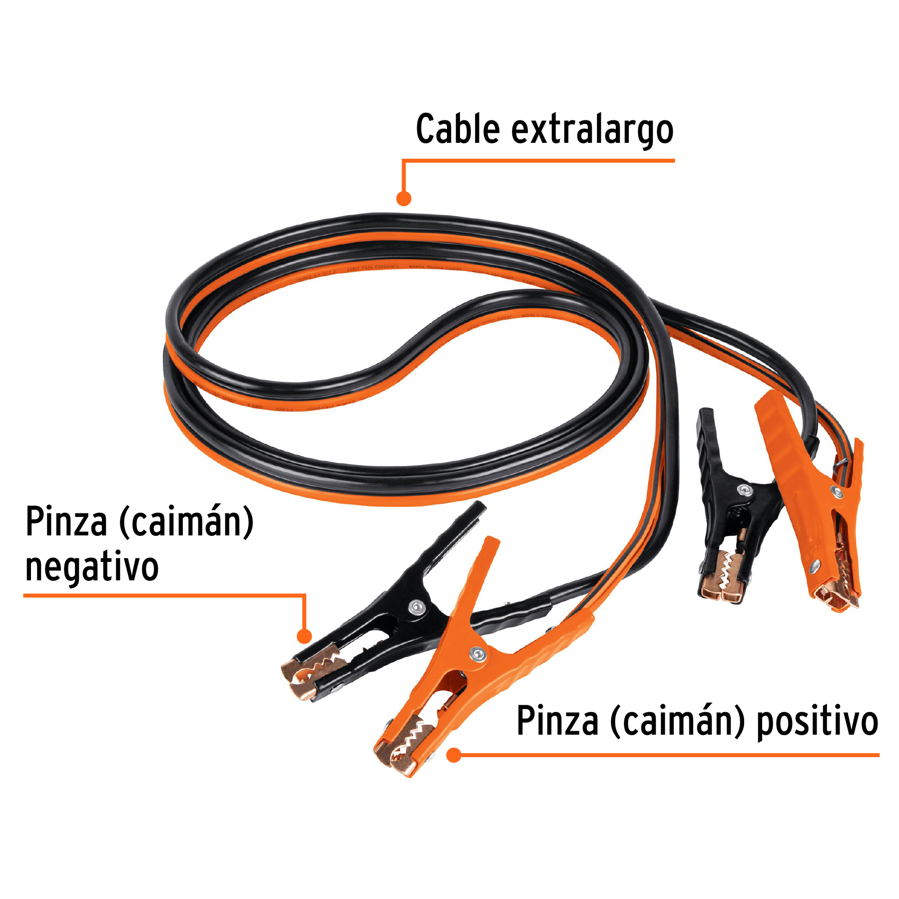 Cables pasa corriente 3,5 m, 350 A, 6 AWG, con funda, Expert