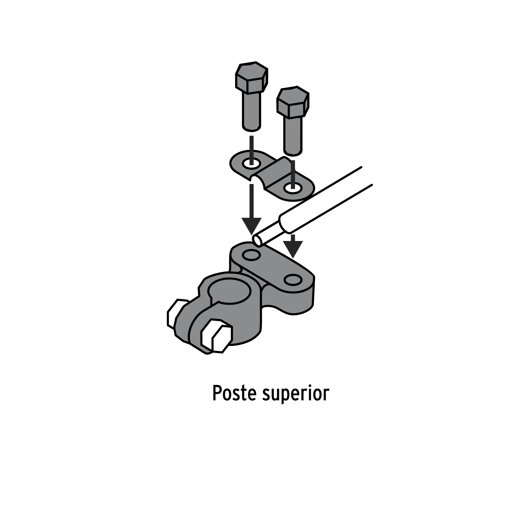 Blíster 2 terminales p/batería, plomo poste superior, Pretul