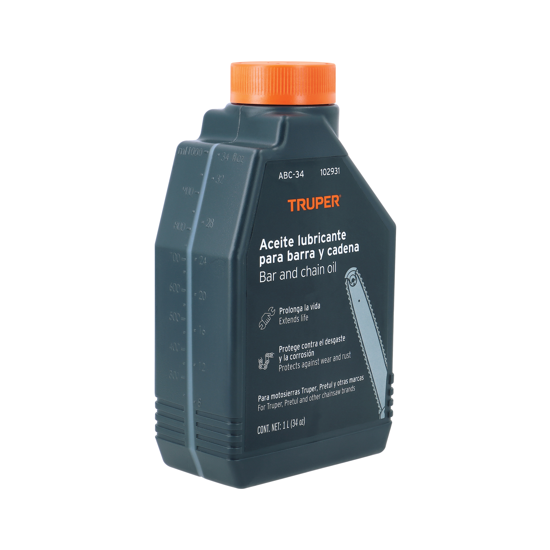 Aceite lubricante para barra y cadena de motosierra, TRUPER