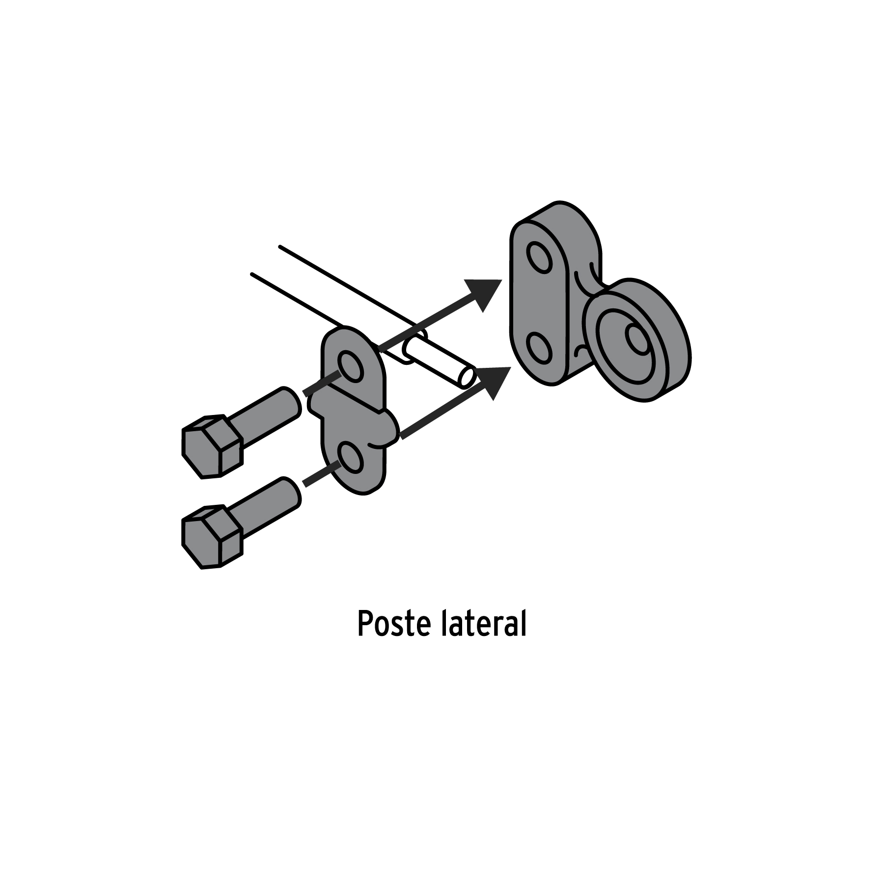 Blíster 2 terminales p/batería, plomo, poste lateral, Pretul