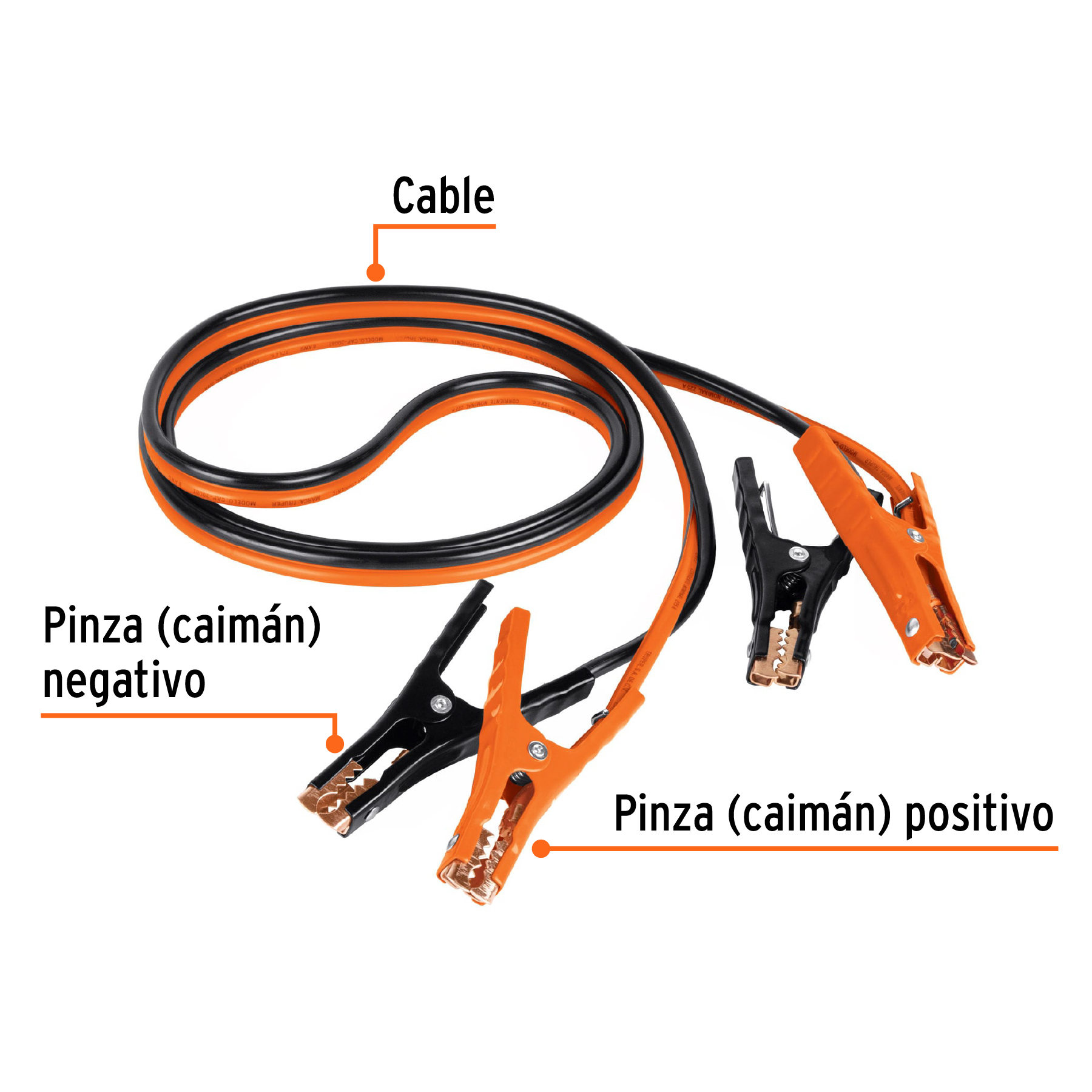 Cables pasa corriente 3 m, 225 A, 8 AWG, con funda, Truper