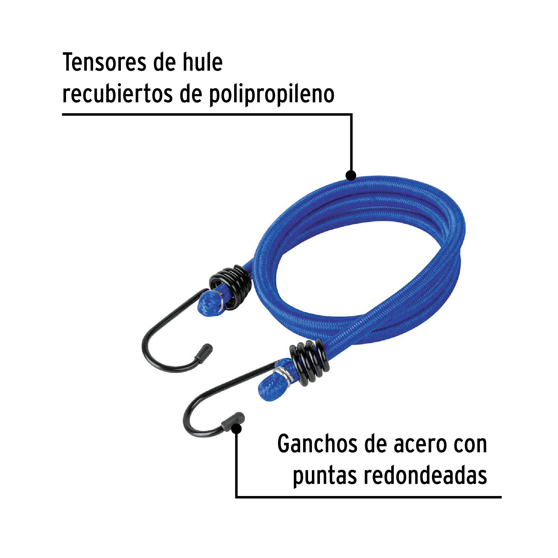 Bolsa con 2 tensores elásticos azules de 90 cm, Pretul